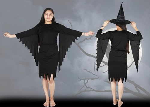 Image of Sarvda Halloween Dress | Costume and Accessories | For Girls and Boys | Haunted Horror Theme Party Vampire Witch Ghost Skeleton Draculla Pumpkin Scary Cosplay Dress