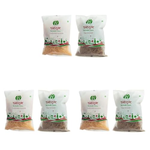 Image of S Siddhagiri's SATVYK THE HEALTH re STORE Combo Pack of Foxtail / Ragi Millet Vermicelli (200gms each) - Sevaiya | No Maida | Traditional Method Semiya | Preservative Free | Vegan | Chemical Free Vermicelli | Total 400gms