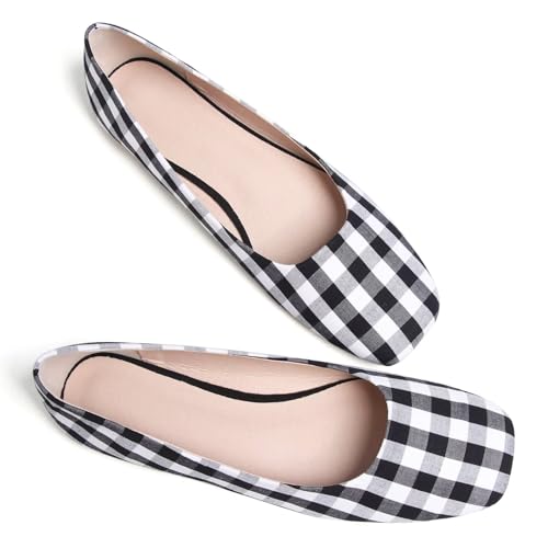 TN TANGNEST Ballets Flats for Women Brief Style Square Toe Slip on Dressy Flat Shoes3
