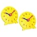 PATIKIL 4 inch Teaching Clock, 2 Pack Learn Clock Learning Tell Time Analog Clock Demonstration Clock 24 Hour 2 Pointers for Classroom Teacher, Yellow