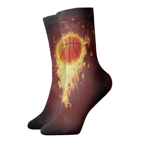 Zcmkjlg Calcetines de baloncesto gruesos y acogedores, calcetines casuales con estampado completo para hombres y mujeres, uso diario en casa