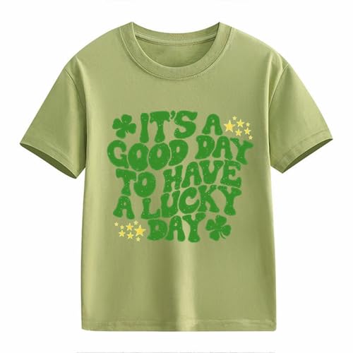 sfdgfhyf Girls and Boys Casual Short Sleeved T Shirt St. Day Middle and Large Children's Retro Thin Long Sleeve