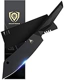 DALSTRONG Chef & Cleaver Hybrid Knife - 8' - 'The Crixus' - Shadow Black Series - Razor Sharp - Black Titanium Nitride Coated - High Carbon - 7CR17MOV-X Vacuum Treated Steel - Sheath - NSF Certified