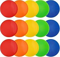 Bodenmarker aus Polyvinyl, 22,7 cm, Bodenmarker, rutschfest, flache Kegel aus Poly, für Fußball, Basketball, Tanztraining, Agilität und Übungen (5 Farben)
