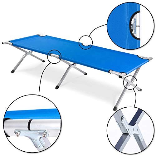 GOODS+GADGETS Faltbares Army Feldbett aus Aluminium - klappbares Campingbett & Gästebett – Bild 5