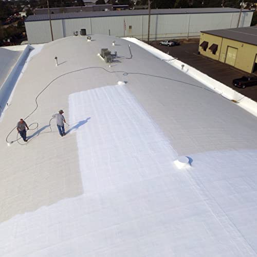 Image of Ames Maximum Stretch - Waterproof Sealant Membrane - Perfect For Roofing, Repairs, Concrete, EPDM & Wood - Liquid Rubber Sealer - Up To 650% Elastic - Made in USA, White, 4.6 Gallon (Pack of 1)