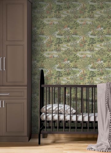 Image of Wallpaper Peel and Stick Vintage Flowers Leaves Birds Pattern Design Botanical Tropical Floral Textured Animals Forest Wall Decor Removable Waterproof Adeshive Wallpaper 16.5X87Inch