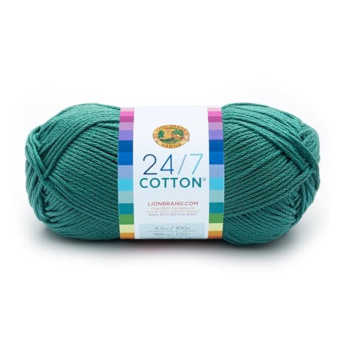 Lion Brand Yarn 24/7 Cotton Yarn Jade Green 1 Pack