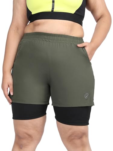 Image of CHKOKKO Gym Shorts for Women Workout Sports Running Quick Dry Fit Double Layer Inner Compression with Pockets Breathable Lightweight Wear