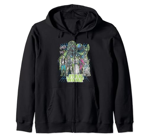 Sweat zippé Star Wars de qualité supérieure motif sérigraphié original Un Nouvel Espoir