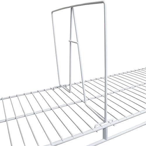 Kosiehouse Closet Wire Shelf Dividers, Sturdy Improved Wire Closets System Separator Closet Shelf Organizer Purse Storage Organizer Closet Shelves Easy Clip (Wire Shelving Depth 12Inch) #TOP3