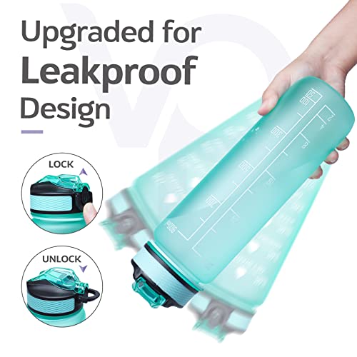 Image of Venture Pal 32oz Motivational Fitness Sports Water Bottle with Time Marker & Straw, Large Wide Mouth Leakproof Durable BPA Free Non-Toxic-Mint Green