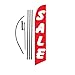 SALE (red/white) 15ft Feather Banner Swooper Flag Kit - INCLUDES 15FT POLE KIT w/ GROUND SPIKE