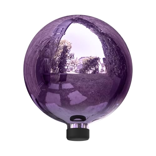 Alpine Corporation 10' Diameter Indoor Outdoor Glass Gazing Globe Garden Decor, Purple