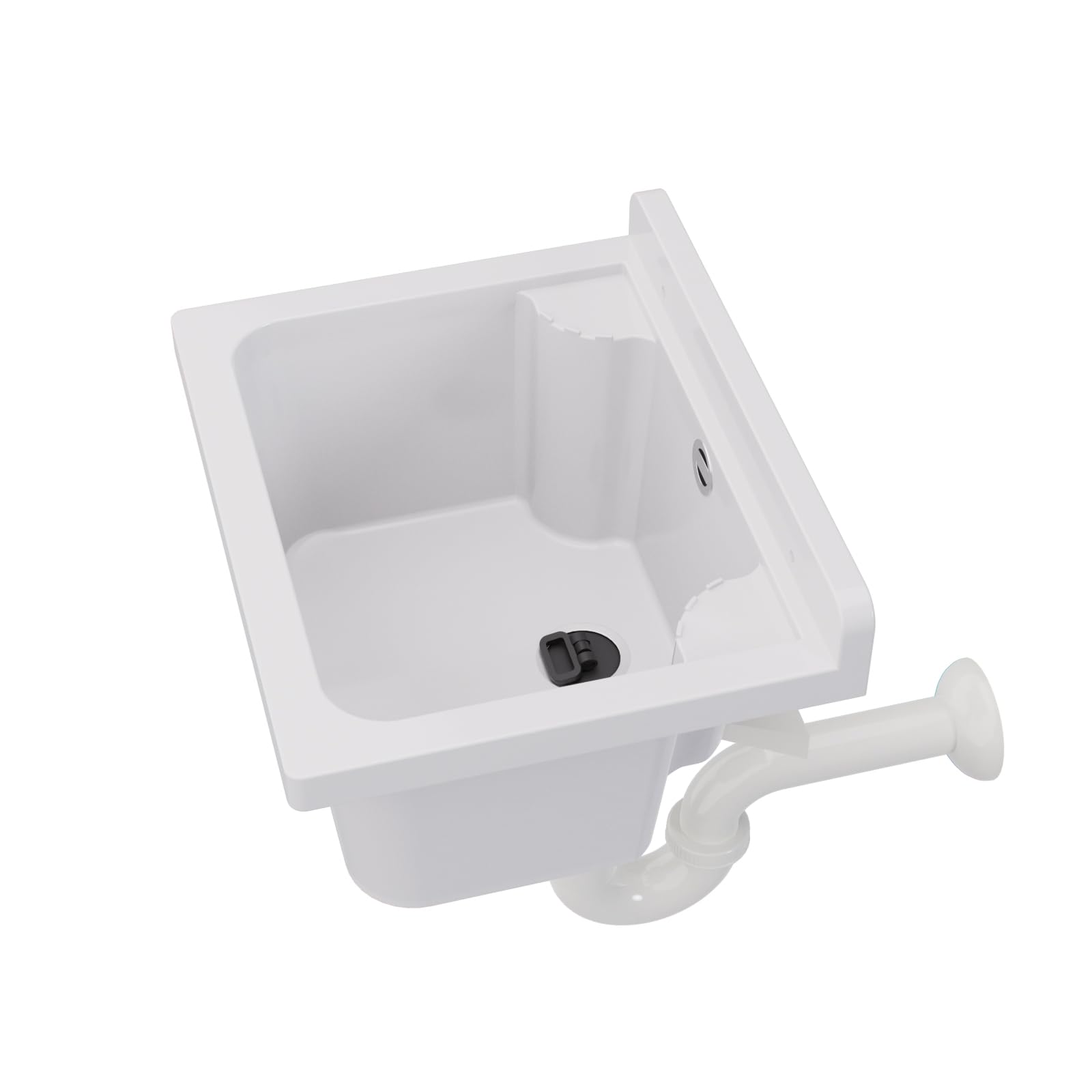 Lavandino, catino, lavello in plastica per esterno, giardino, garage, cantina, stanza di lavaggio, officina, 4 colori (Bianco)