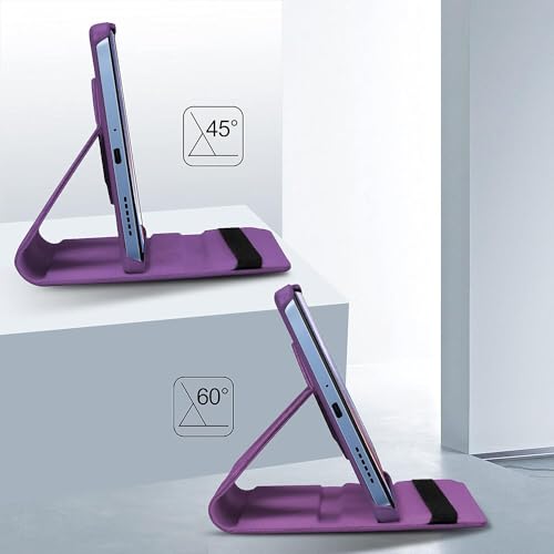 Image of Flip Cover for Realme Pad Mini 8.7 inch Tablet (Model FIT ONLY-: RMP2105 /RMP2106) 360 Degree Rotating Flip Case Cover (Purple)