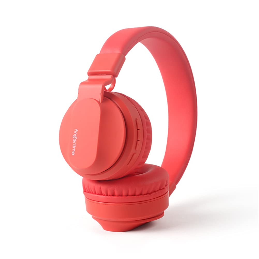 Słuchawki Bluetooth na ucho, bezprzewodowe słuchawki dla dzieci słuchawki, miękkie nauszniki i lekka waga do długotrwałego noszenia, prezent na Boże Narodzenie,Red