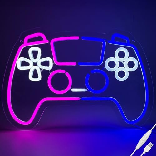 wootfairy Led Lights Wall Decor: 15.75x10.63 in Dimmable Gamer Controller Neon Sign for Gaming Room...