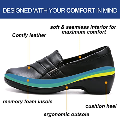 Image of UZB Loafers for Women Dress Shoes Low Heel Slip On Shoes Casual Work Office Dressy Shoes
