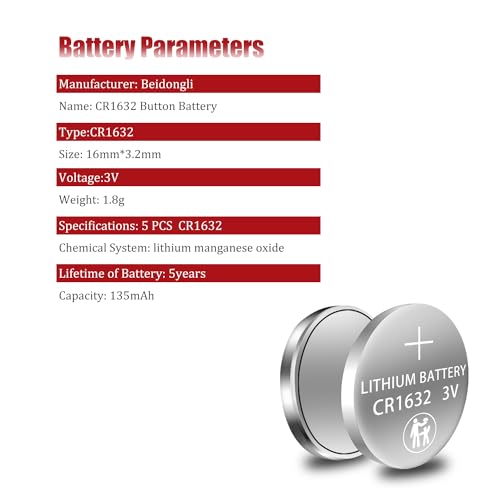 Image of Beidongli CR1632H high Capacity 3v Lithium Coin Battery (10 Batteries)