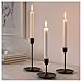 IKEA FULLTALIG Candlestick, Set of 3 Powder Coating Black Aluminum Candlestick Holder for Taper Candles, Table Romantic for Wedding, Birthday, Dinner Home & Bar Decorative (No LED Candle Included)