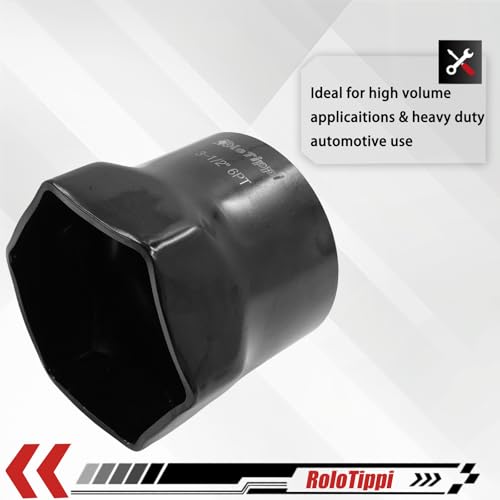 Image of 3-1 /2-Inch 6 Point Wheel Bearing Locknut Socket, 3 /4-Inch Drive, for Axle Nut Socket, Remove and Install Wheel Bearing Nuts, Carbon Steel, Powder-Coated (3-1 /2 inch 6PT, 3 /4 inch Drive)