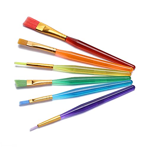 WYAN 6 Pièces Pinceaux Peinture, Pinceau, Pinceau Aquarelle, pour Aquarelle, Peinture Gouache, Nylon Pinceaux Artiste Plume Lisse, Brosse De Peinture
