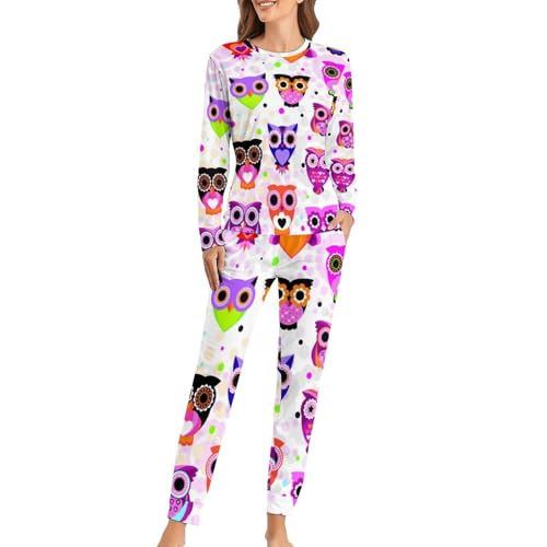 Pyjama femme manches longues motif chouette pour des instants de douceur absolue