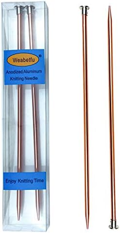 Weabetfu Aluminum Metal Knitting Needle,Colored Straight Single Pointed,10-inch Length for Handmade DIY Knitting,Size US 7(4.5mm)