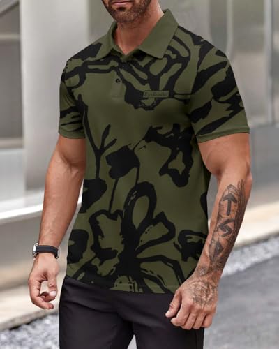 Image of Noble Monk Men's Cotton Regular Fit Polo Neck Printed Half Sleeve T-Shirt