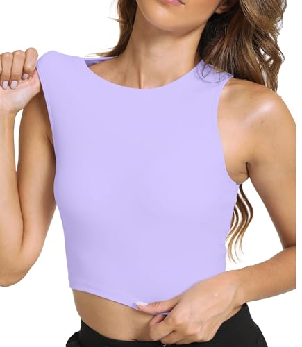 Image of Sports Bras for Women Removable Padded Athletic Yoga Running Crop Tops Sleeveless Gym Workout Tops