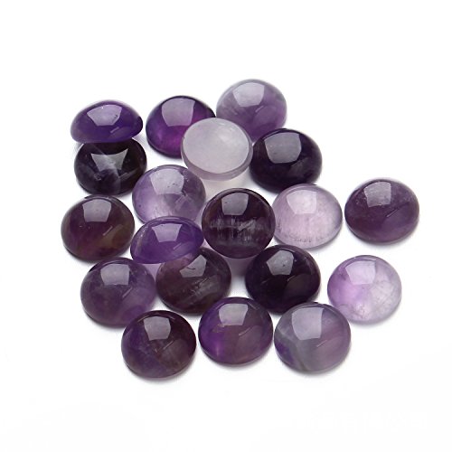 Jjgqaz 20Pcs 10Mm Natural Stone Round Cabochons Flatbacks Amethyst Gemstone Dome Cameos #TOP1