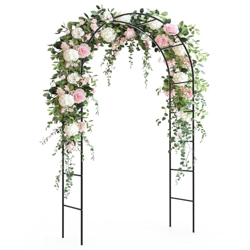 Trellume Garden Arch Trellis for Climbing Plants Outdoor - Height: 94.5', Width: 55', Sturdy Metal Garden Arbor with Rust-Proof Coating, Garden Arch for Wedding Decorations and Balloon Arch Stand