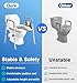 HOMLAND Raised Toilet Seat with Handles, Toilet Seat Riser for Seniors, Adjustable Height & Width, 400lb Elevated Handicap Toilet Seat, Fit Any Toilet, Grey