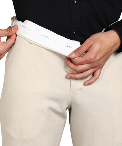 Image of GHPC Stylish Slim Fit Polyester Lycra Stretchable Formal Pant for Men | Mens Fashion Plain Solid Wear Dress Trousers Pants for Office or Party