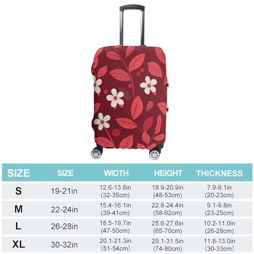 Travel Luggage Cover Suitcase Protector Red Tint Leaves Elastic Washable Suitcase Cover Anti-scratch Spandex Baggage Covers Fits 18-32 Inch Luggage, style-32