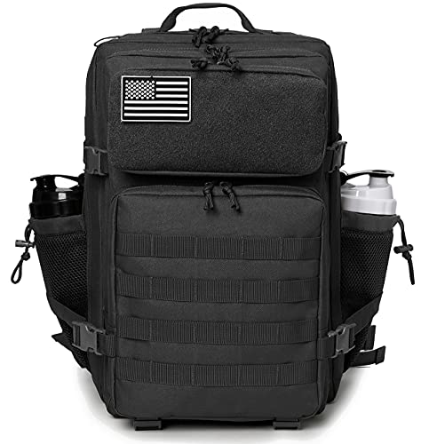 QT&QY Military Tactical Backpacks For Men Molle Daypack 35L/45L Large 3 Day Bug Out Bag Hiking Rucksack With Bottle Holder…