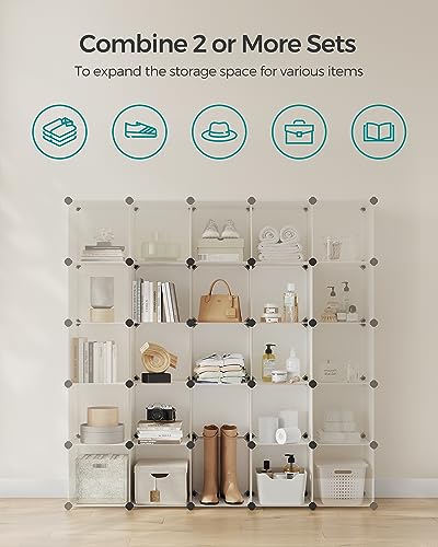 image for SONGMICS Cube Storage Organizer, Set of 16 Plastic Cubes, Closet Organ