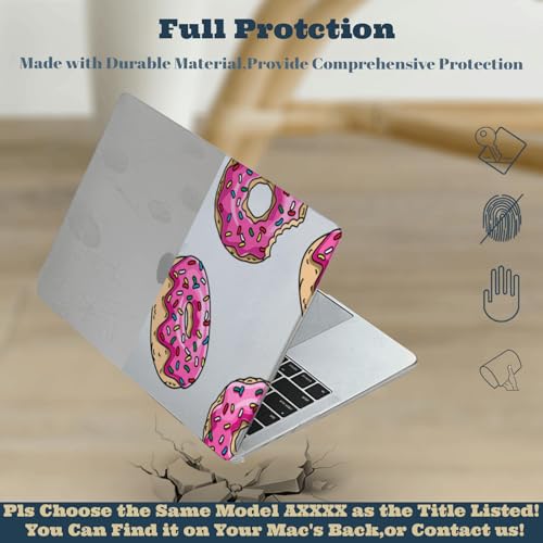 Funda MacBook Pro 15 Donut Rosa 2016-2019 A1990 A1707 con maletín y protector de teclado 2