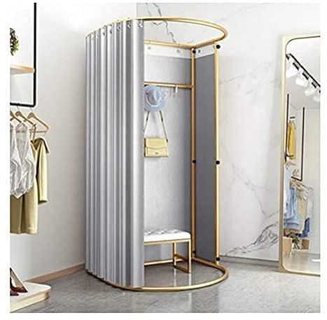 Vestiaire de magasin de vêtements et cabine d'essayage avec rideau occultant