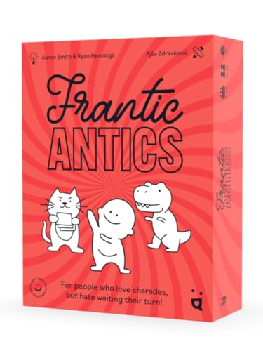Helvetiq Frantic Antics - Jogo de festa em ritmo rápido, jogo de charadas com pensamento e atuação rápida, divertido jogo familiar para crianças e adultos, a partir dos 8 anos, 4-10 jogadores,