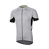 ARSUXEO Men's Short Sleeves Cycling Jersey Bicycle MTB Bike Shirt 636 Light Gray Size M