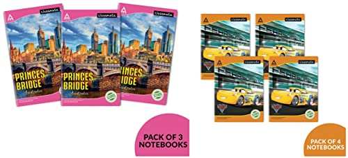 Image of Classmate Long Book - Unruled, 160 Pages, Pack Of 3 Notebook - Four Lines With Gap, 172 Pages, 240 mm x 180 mm - Pack Of 4