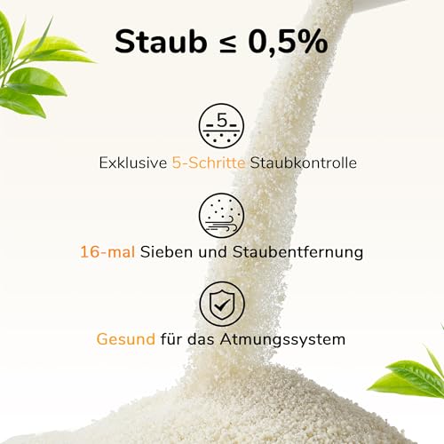 FUKUMARU Maniok Katzenstreu 10.8 kg – Starke Klumpenbildung, Staubfrei, Antihaft-Boden, 24/7 Geruchskontrolle mit pflanzlichen Zutaten