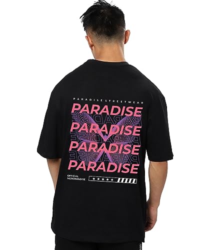 Image of Mens Oversized Printed Half Sleeve Branded Cotton T-Shirt for Mens || Back Printed t Shirts for Men || Oversized t Shirts for Men