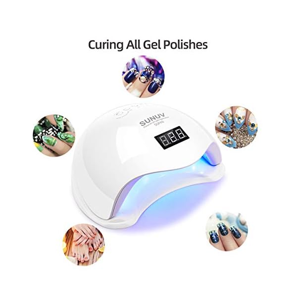 SUNUV SUN5 UV Light for Nails, UV Light Nail Lamp with Timer Settings, User Friendly UV Lamp Light for Nails, Smart LED UV Nail Light, LED UV Lamp for Gel Nails, Compatible with All Gel Types
