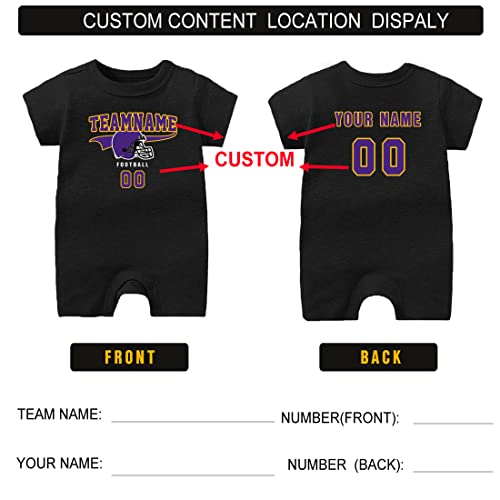 Baby Bodysuit Custom Football Outfit Make Your Baby Name&Number Football Clothes Gifts3