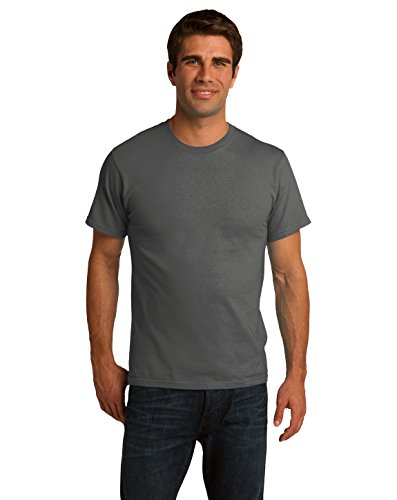 Port & Company Men's Essential 100% Organic Ring Spun Cotton T Shirt L Charcoal
