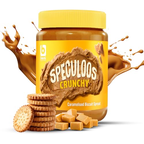 Image of BONI Speculoos Caramelised Biscuit Spread 400g | Crunchy Cookie Butter Style | Belgian Style Vegan Dessert Topping for Bread, Toast, Waffles & Pancakes