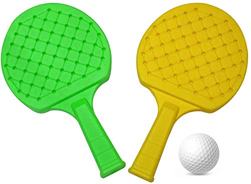 Image of Prime Combo of 4 Pair Table Tennis Badminton Racket Set with Ball for Kids to Play Gift Item Multi Color Pack of 1 (M5)
